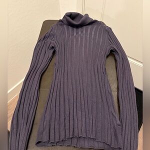 Women's Ribbed Turtleneck Sweater - Purple